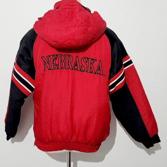 Vintage Nebraska Huskers Pullover Jacket Youth L (14-16) Or Adult S/M Quilted - Picture 4 of 14